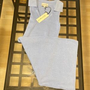 V-collar Ribbed-Knit Sweater Dress